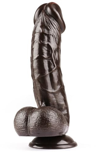 10 Inch Realistic Huge Thick Black Dildo Sex Toys for Women Men Gay Play | 2.17'' Diameter Big Curved BBC Dildo with Strong Suction Cup, Lifelike Large Anal Dildos Sex Toy for G Spot and Anal Play