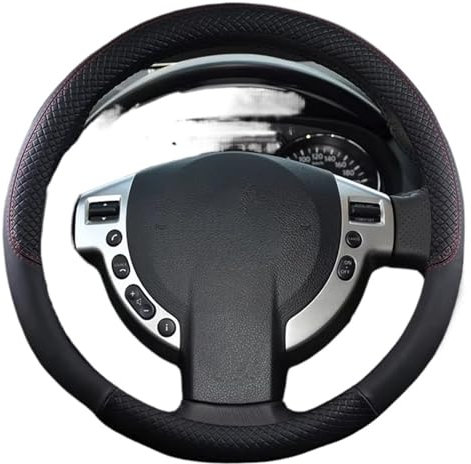 Auto-Lenkradschutz für Nissan Qashqai J10 Terrano 37 cm 38 cm Auto-Lenkradbezug innen, atmungsaktiv, rutschfest, Schwarz