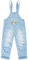 MODJEANS Salopette in denim per bambini - Taglia 80, 12-18 mesi - 100% cotone con tasca anteriore - Tuta per ragazzi e ragazze - Blu chiaro