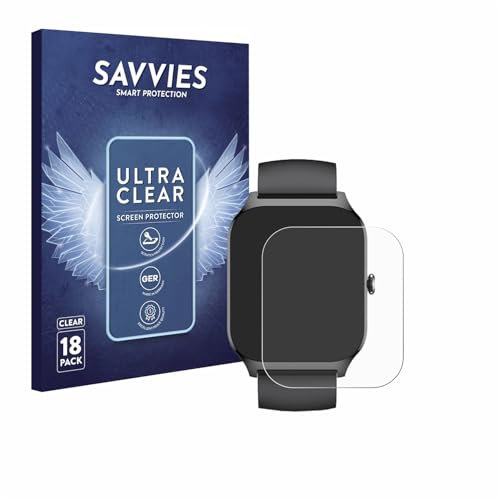 Savvies 18 Stück Schutzfolie für CASCHO ‎P125 1.85 Displayschutz-Folie Ultra-Transparent