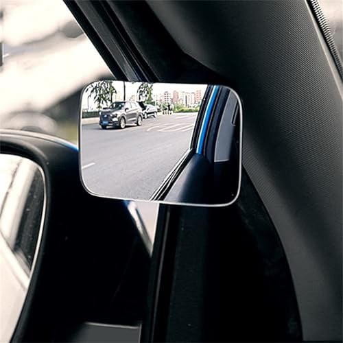 Toter Winkel Spiegel,360° Drehbarer Konvexer Rückspiegel Weitwinkelspiegel Blindspiegel Seitenspiegel Objektivspiegel Winkelspiegel für Fahrzeuge PKW LKW SUV,Vordere Reihe，Größe: 5 x 8 cm