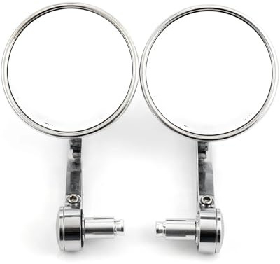Rückspiegel Spiegel 1 Paar 7/8''22mm Universal Für Rück Bar End Seite Spiegel Lenker Spiegel Alten Schule Motorrad Chrom Konvex Lenkerendenspiegel