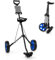 GYMAX 2 Wheel Golf Cart, Lightweight Folding Golf Trolley with Scoreboard, Steel Golf Push Pull Cart (Blue)
