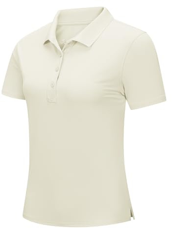 33,000ft Damen Poloshirt UPF 50+ Golf Shirt Atmungsaktives Polohemd | Schnelltrocknend, Leicht, 4-Wege-Stretch, Weich, mit Sonnenbrillenring, für Golfen Casual Tennis, Arbeit