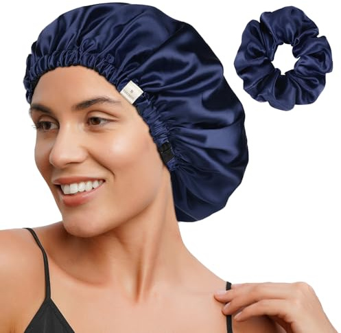 Yanibest Double Layer Satin Bonnet Silk Bonnet for Sleeping Adjustable Hair Bonnet for Women Curly Natural Hair