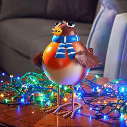 Samuel ALEXANDER 25cm Large Wobbling Rocking Hand Painted Christmas Robin Decoration