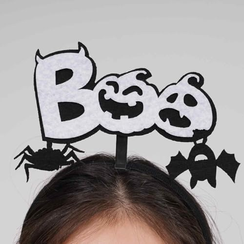 Umiin Halloween-Stirnbänder, Gothic-Party-Haarschmuck für Halloween und Kostümpartys, lustige, gruselige Haarbänder mit Federaugen, Kürbisspinne, Totenkopf, Fledermaus