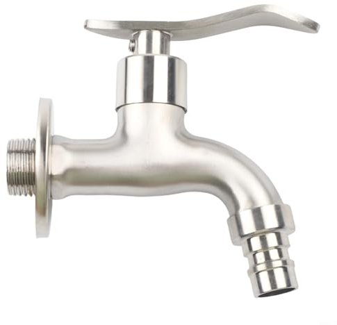 Niceminiwall Waschmaschinen-Wasserhahn, Wandmontage, Edelstahl, Waschbecken, Einzel-Kaltwasserhahn, für Waschtisch, Arbeitsplattenmontage