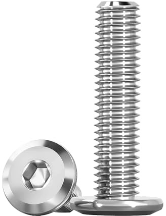 M6 Bolts, Flat Head Hex Socket Cap Screws Bolts, M6 x 30mm 304 Stainless Steel Hex Bolts, Fully Thread Fasteners for DIY Repair (Pack of 20)