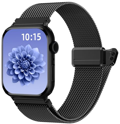 JUVEL Metall Ersatzarmband Kompatibel mit Apple Watch Armband 40mm 41mm 38mm 42mm(Series 11 10), Edelstahl Magnetisch Armbänder für iWatch Series 11 10 SE 9 8 7 6 5 4 3 2 1, Damen Herren