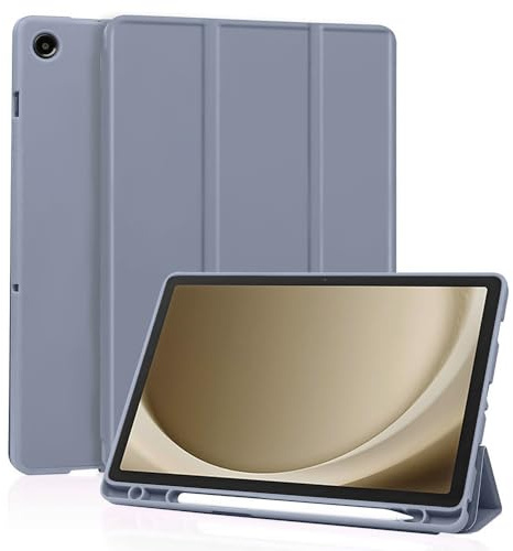 Techsuit für Samsung Galaxy Tab A9 Plus Hülle mit Stifthalter, Dreifach Ständer, Schlankem Design, Auto Sleep Wake, Präzisen Aussparungen, Flex Trifold Series, Lila