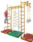 NiroSport FitTop M3 Klettergerüst Indoor für Kinder in Grün/Holzsprossen/Indoor Sprossenwand für Kinderzimmer/leicht montierbare Kletterwand/Turnwand für max. Belastung bis 130 kg