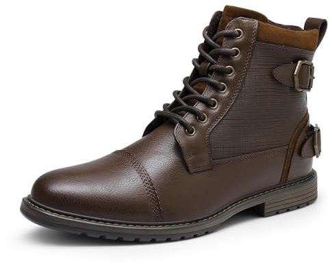 Bruno Marc Stivali da Uomo Chukka Stivali Militari Uomo Scarponi Tattici Militari Stivali Uomo da Casual Motociclista con Zip Laterale,Size 41,Marrone,Philly_10