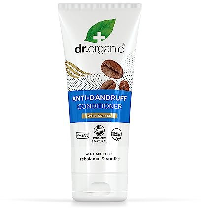 Dr Organic Coffee Anti-Dandruff Conditioner, Healthy Scalp, Mens, Womens, Natural, Vegan, Cruelty-Free, Paraben & SLS-Free, Recycled & Recyclable, Organic, 200ml, Packaging may vary