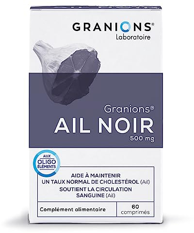 Ail Noir GRANIONS Fermenté - Cholestérol Selenium Chrome - 60 Comprimés