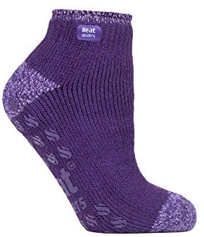 HEAT HOLDERS - Ladies 2.3 tog thermal low cut non slip ankle slipper socks in 4 colours size 4-8 uk
