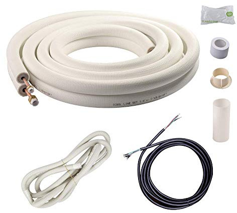 Wostore Tuyaux en cuivre 6,35 mm et 12,7 mm pour mini climatiseur Split Coil Line Set HVAC avec raccords