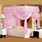 Luxus Prinzessin Betthimmel Vier Eckpfosten Bett Vorhang Baldachin Netting Moskitonetz Bettwäsche für Mädchen Kinder Kinderbett Erwachsene Schlafzimmer Dekor(1.5 * 2.0M-Rosa)