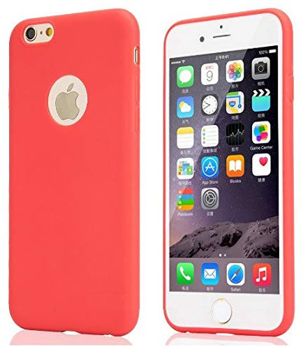 Silicone Case for iPhone 8 Plus Apple Matte Ultra Thin Soft Gel Protection Red