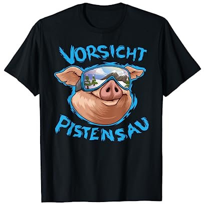 Après-Ski Outfit Vorsicht Pistensau Skiurlaub Party Crew T-Shirt