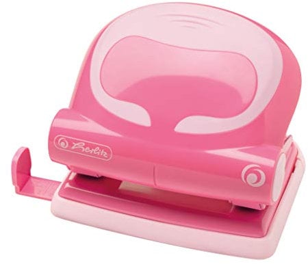 Herlitz 50025398 Bürolocher 2,0mm, Ergonomie, indonesia pink, 1 Stück