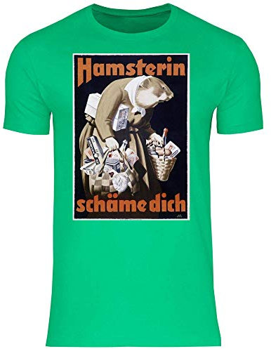 wowshirt Herren T-Shirt Hamstern Toilettenpapier Klopapier Plündern Hamsterkauf Propaganda Poster, Größe:XL, Farbe:Kelly Green