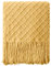 NTBAY Acrylic Knitted Throw Blanket, Lightweight and Soft Cozy Decorative Woven Blanket with 18 cm Tassels for Travel, Couch, Bed, Sofa, 130x170 cm, Yellow Grid