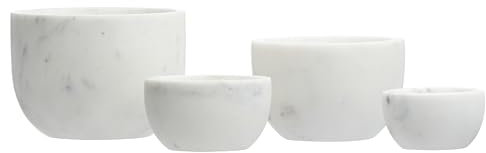 Creative Co-op Bol, marbre, blanc.