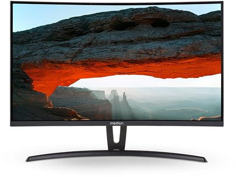 MEDION P52710 (MD 22020) 68,6 cm (27 pouces) moniteur Full HD incurvé (16:9, haut-parleurs intégrés, HDMI, DVI-D, VGA, menu multilingue) noir