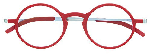 DIDINSKY Gafas de Lectura Graduadas Ultra Delgadas para Hombre y Mujer. Gafas de Presbicia muy Ligeras con Lentes con Protección Luz Azul. Cherry +2.5 - MACBA ROUND