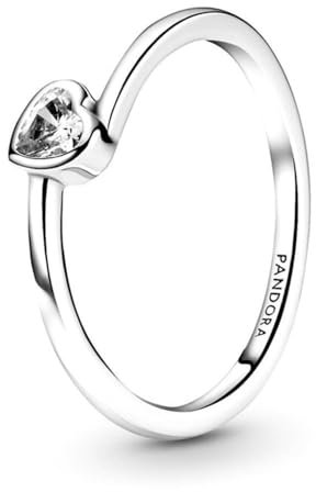 PANDORA Anello con solitario a forma di cuore, 48