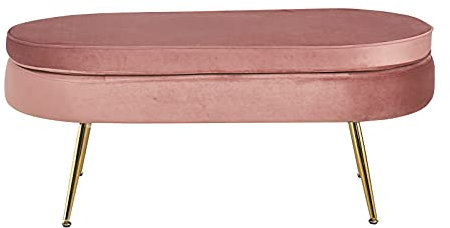 Salesfever Arielle Sitzpouf Polsterhocker Rose oval aus Samt Sitzhocker