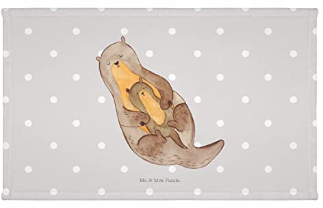 Mr. & Mrs. Panda 70 x 140 Handtuch Otter Kind - Geschenk, Fischotter, Otter Seeotter See Otter, Badetuch, Tochter, Mutter, Strandtuch, Saunatuch,