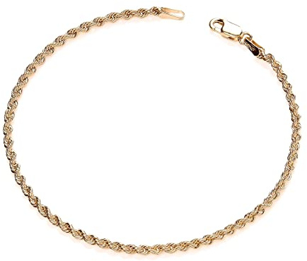 Old English Jewellers 9ct Solid Gold Rope Bracelet for Women - 7.5