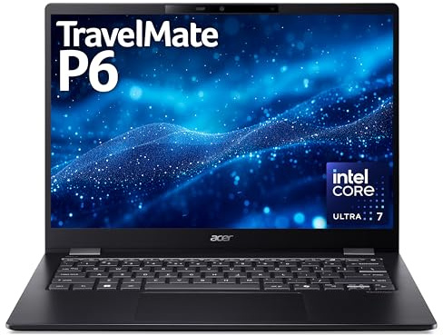 acer TravelMate P6 14 AI TMP614-54 Commercial Laptop - Intel Core Ultra 7 256V, 16GB, 512GB SSD, Integrated Graphics, 14 2.8K IPS sRGB100%, Windows 11 Pro, Black