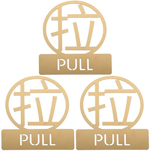 NUOBESTY 3pcs Stainless Steel Door Push Pull Reminder Sign Plate for Shops Hotels and Offices Identification for Easy Access and Guidance