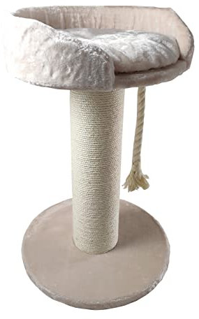 Dehner Katzen-Kratzbaum Aurelio, ca. 65 x 65 x 100 cm, Sisal/Plüsch/Holz, creme