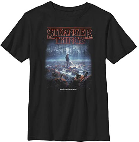 Stranger Things Unisex Kinder Strange Pumpkins Short Sleeve T-shirt, Schwarz, Einheitsgröße