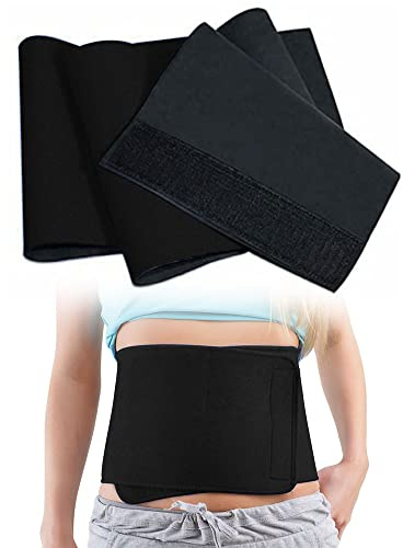 ONE BEST DEAL Neoprene Waist Belt Lower Back Pain Body Brace Lumbar Control Fat Burner Fitness Trainer Perfect for Men & Women Weight Loss Belt Black