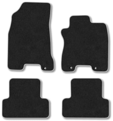 Nissan X-Trail (2007-2014) Carpet Car Mats | Grey Edge Trim Tailored Fit Floor Mats Full Coverage Protection Accessories Easy Clean Anti Slip Made in the UK
