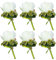 Uposao 6 Stück Hochzeit Braut Blumen Anstecker,Handgefertigte Rose Bräutigam Boutonniere Hochzeitsbrosche Blumenstrauß Korsage künstliche Blumen für Party Prom Männer Anzug Dekoration,Grün