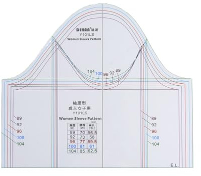 DIHAN Women Sleeve Multi L size Garment Basic Pattern Garment Ruler Fashion Design Sewing Ruler Design School Student Teching Apparel Drawing Quilting Ruler Tailor Ruler (Y101LS Women Sleeve