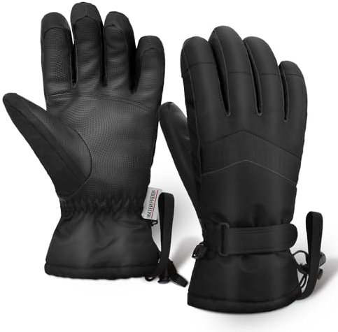 Homord Winterhandschuhe für Herren & Damen, Wasserdicht Skihandschuhe Winter Warm Schnee Handschuhe mit Touchscreen für Skifahren,Snowboarden,Schneeschlitten,Eislaufe (XXL (größe 9.5-10), Schwarz)