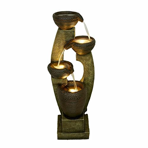 Outdoor Garden Water Fountain Pouring Bowls Garden Water Feature Outdoor Fountain Floor-Standing Waterfalls Fountains for Home Yard Decoration