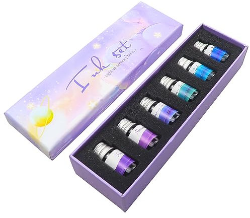 AOKUY Lot de 24 encres de dessin et de calligraphie pour l'écriture, le dessin, idéal pour offrir en cadeau (encre ciel-6)