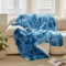 Wajade Kunstfelldecke – Sherpa Schafdecke – Comfort Luxuriöse Flauschige Kuscheldecke – weiche Decke für Couch und Bett-blau-200x220cm