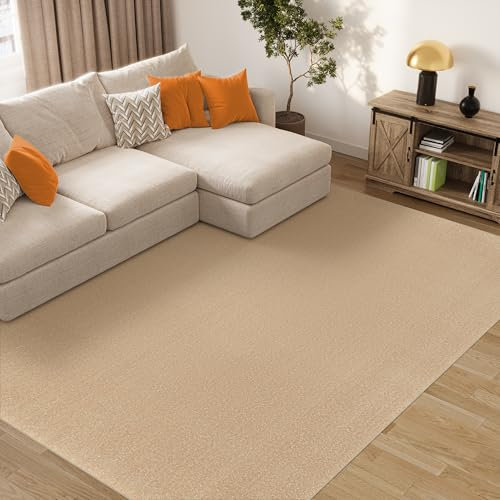 TAPISO Mono Teppich Kurzflor Indoor Outdoor UV-beständig Beige Einfarbig Wohnzimmer Schlafzimmer Kinderzimmer Modern Design ÖKO-TEX 200 x 300 cm