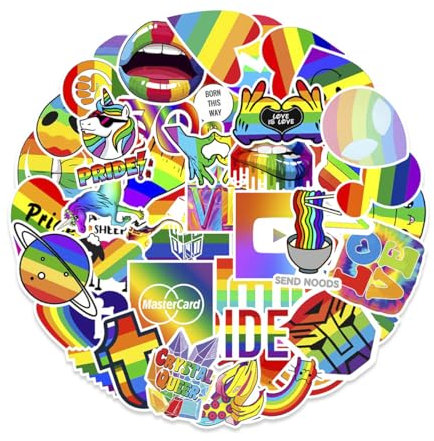 Tabanzhe 100-Piece Assorted Rainbow Pride Stickers - Expressive DIY Decor for Bicycles, Cars, Laptops, Refrigerators, Motorcycles, Walls, Bedrooms, and Gifts for Adults