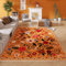 Rugcomf Wohnzimmerteppich, maschinenwaschbar, Boho-Teppich, rutschfest, Blumenmuster, Vintage, niedriger Flor, große Teppiche für Wohnzimmer, Schlafzimmer, Bauernhaus, Esszimmer, Kinderspielzimmer
