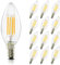 GBLY 12er pack LED E14 Glühbirne Leuchtmittel: Warmweiß Lampe kerze 4W 2700K Filament Birne Retro Edison C35 Glühlampe Vintage Light Bulb Glas Energiesparlampe - Nicht Dimmbar
